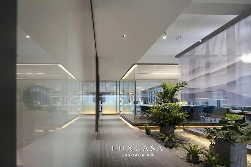 Thi công nội thất văn phòng không gian xanh