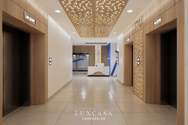 Lối vào quầy lễ tân văn phòng ASDP