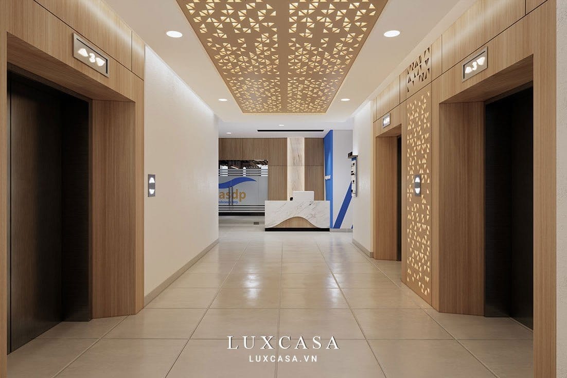 Lối vào quầy lễ tân văn phòng ASDP