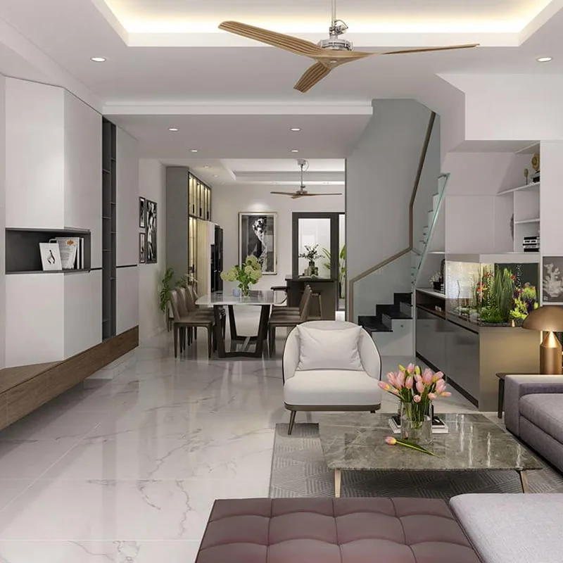 Hoàn thiện thi công nội thất biệt thự NBT51 1 Thi công nội thất biệt thự