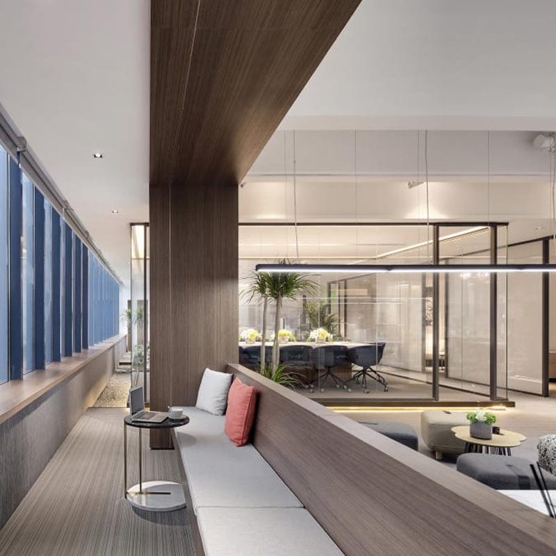 Thi công nội thất văn phòng không gian xanh