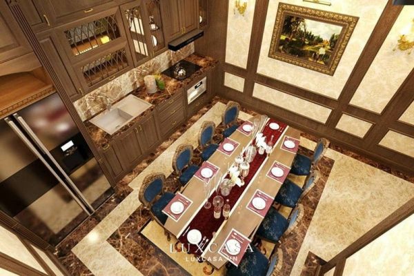 Thiết kế nội thất biệt thự gỗ phong cách cổ điển