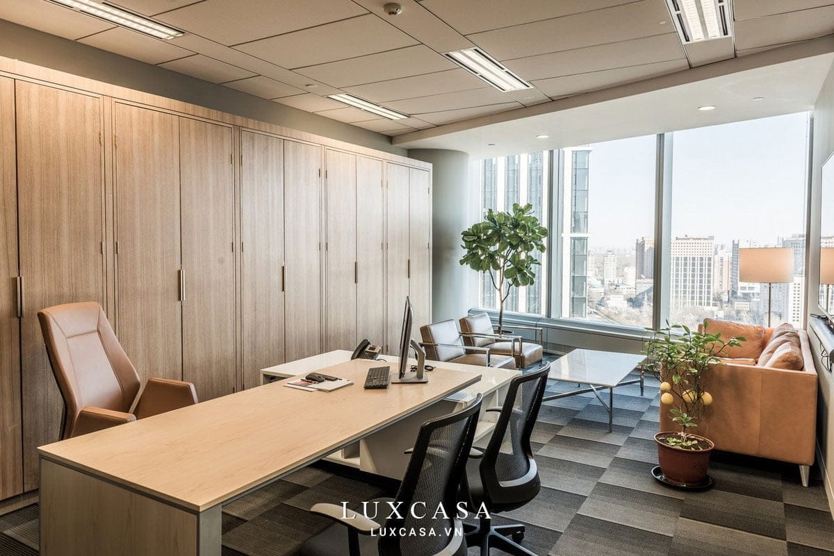 Phòng giám đốc hiện đại tối giản