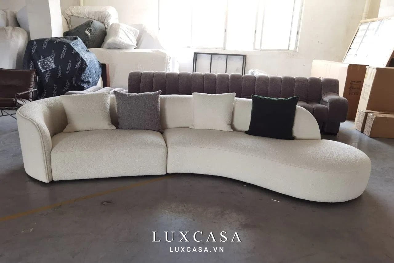 sofa sảnh chờ văn phòng màu kem