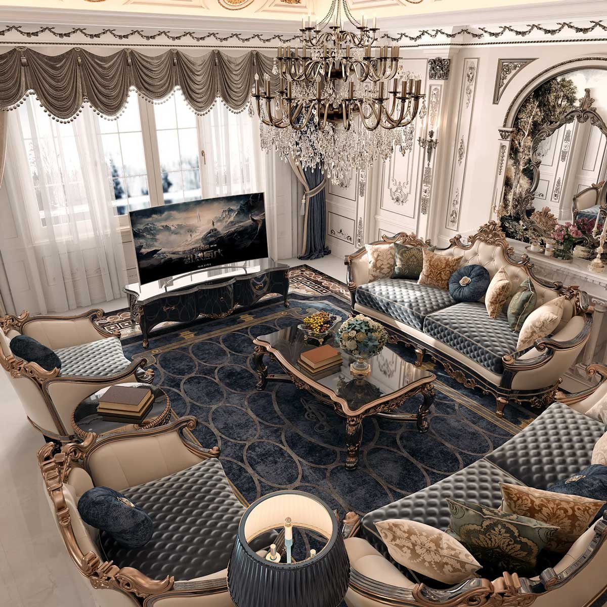 Ý tưởng thiết kế nội thất biệt thự cổ điển NBT47 1 Thiết kế nội thất biệt thự cổ điển