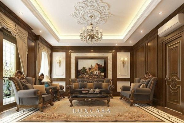 Thiết kế nội thất biệt thự gỗ phong cách cổ điển