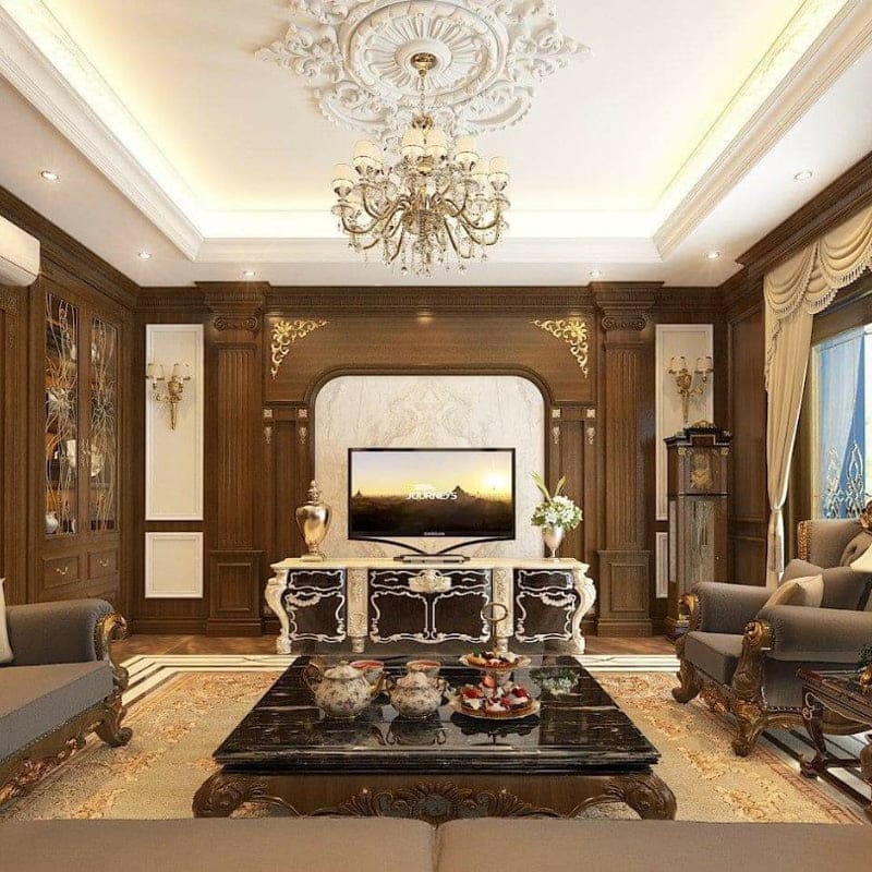 Thiết kế nội thất biệt thự gỗ phong cách cổ điển 1 Thiết kế nội thất biệt thự gỗ phong cách cổ điển