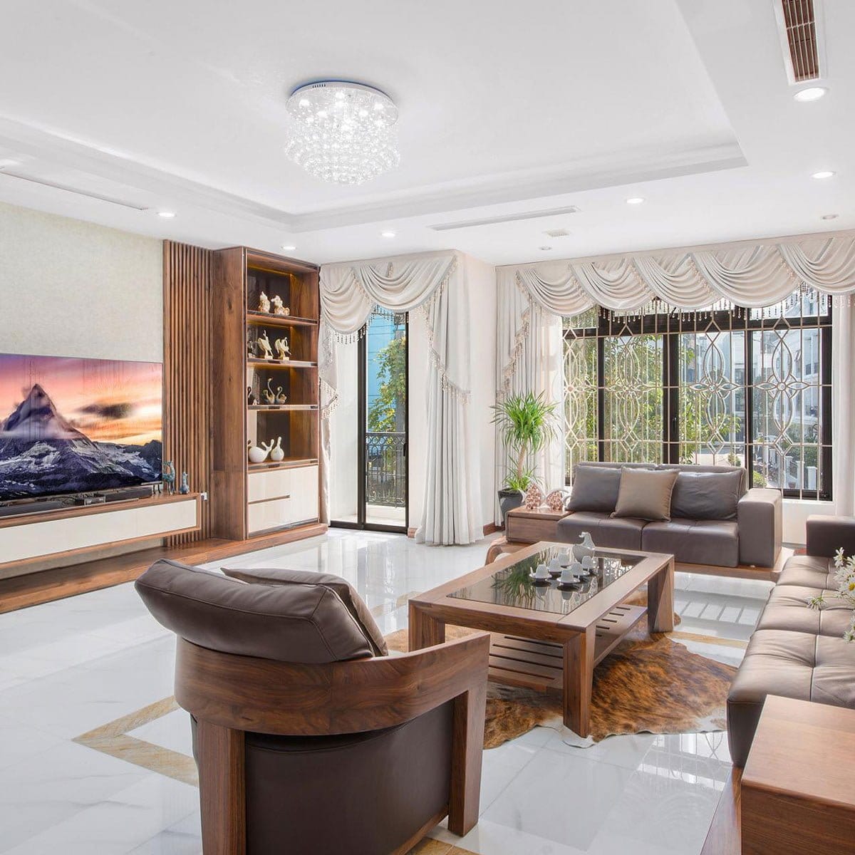 Hoàn thiện thiết kế thi công nội thất biệt thự gỗ tự nhiên cao cấp 1 Thiết kế nội thất biệt thự gỗ tự nhiên