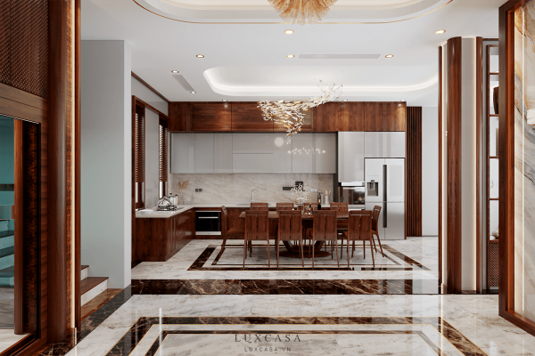 thiet ke noi that biet thu phong bep goc rong