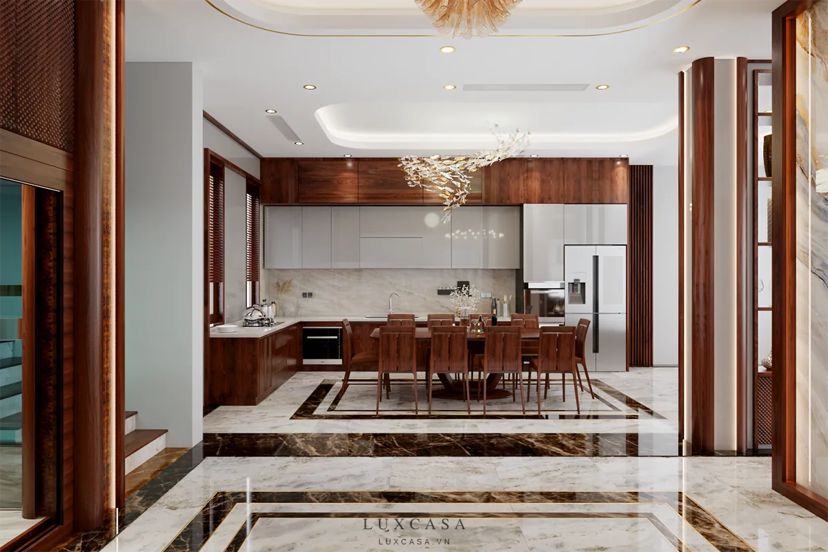 thiet ke noi that biet thu phong bep goc rong