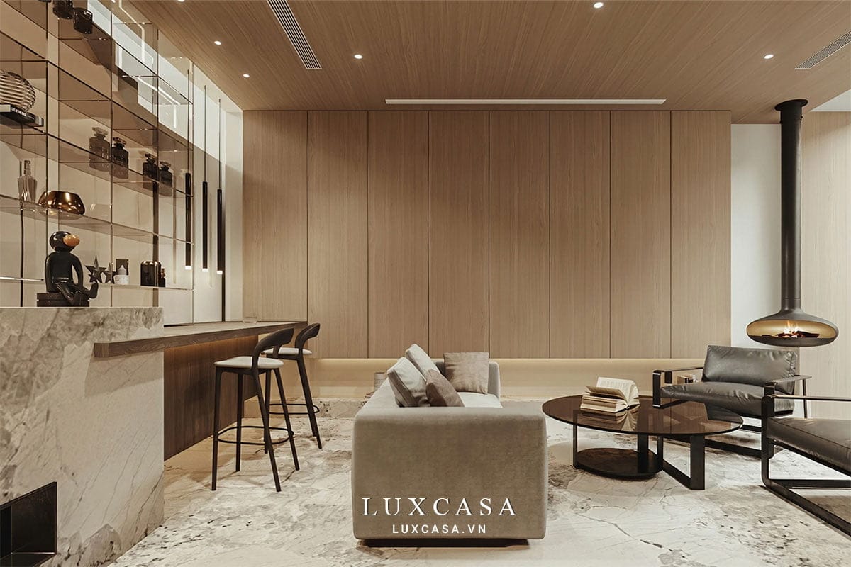 Thiết kế nội thất biệt thự tối giản