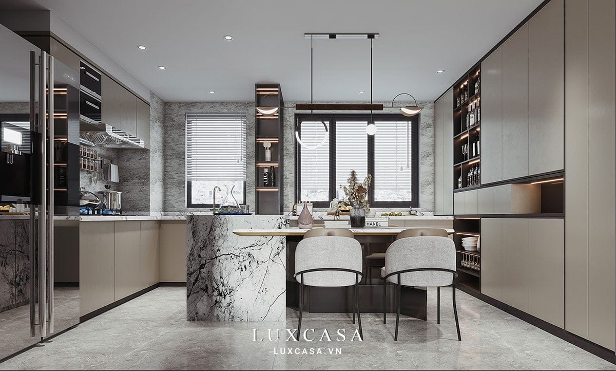 Thiết kế nội thất phòng bếp căn hộ chung cư