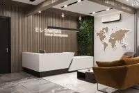 Thiết kế quầy lễ tân văn phòng tài chính