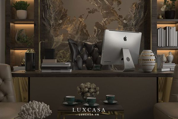 Thiết kế nội thất văn phòng giám đốc góc cận