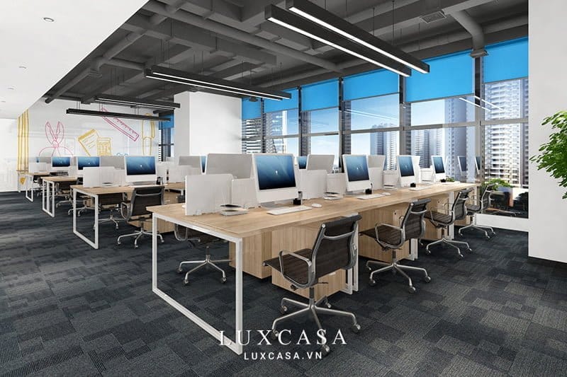 Thiết kế nội văn phòng hiện đại công ty Deli