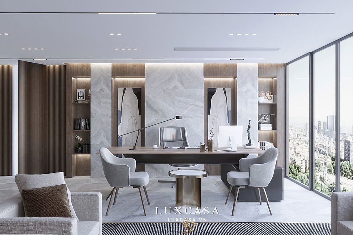 Thiết kế nội thất văn phòng giám đốc ấn tượng