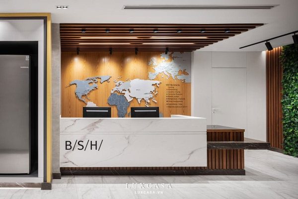 KHông gian quầy lễ tân BSH góc cận