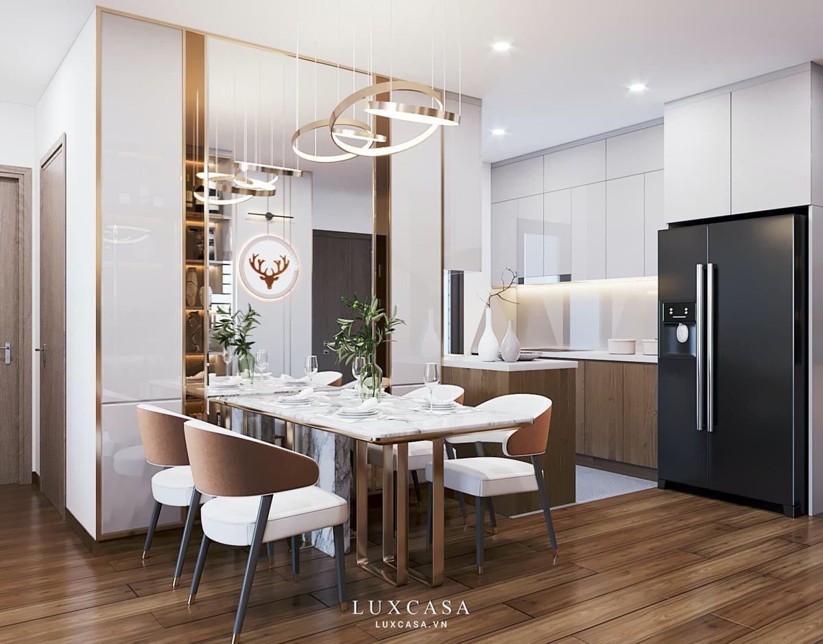 Thiết kế nội thất phòng bếp chung cư 70m2