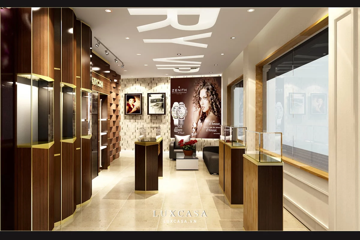 Thiết kế nội thất cửa hàng đồng hồ nữ