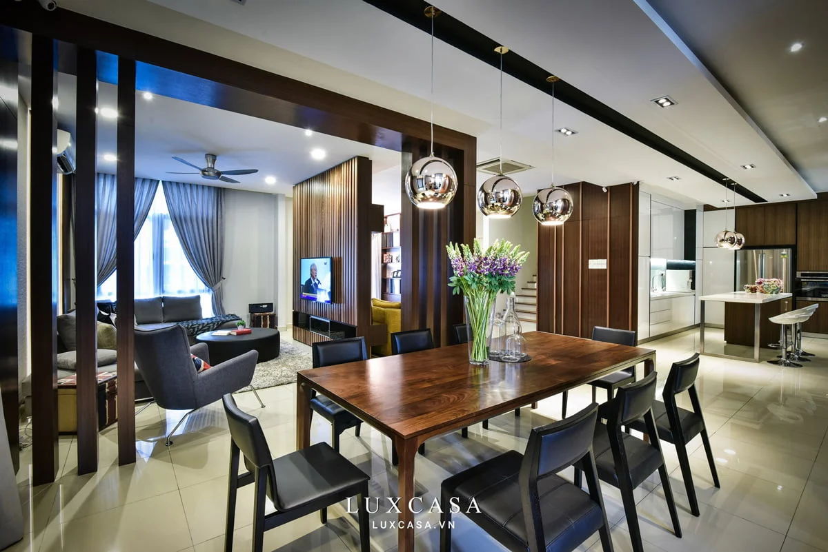 Không gian phòng ăn biệt thự hiện đại