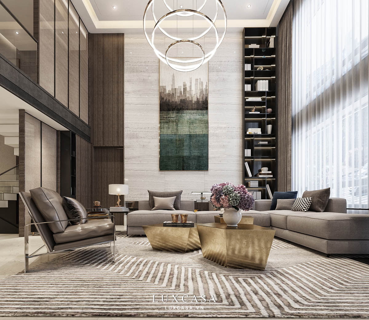 Phòng khách căn hộ penhouse 