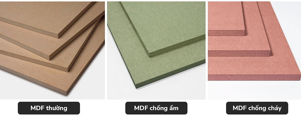 Văn phòng, trường học và một số nội thất nhà ở có thể dùng loại MDF thường
