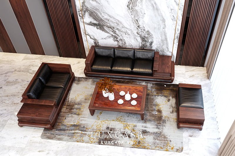 bàn ghế sofa gỗ SG02