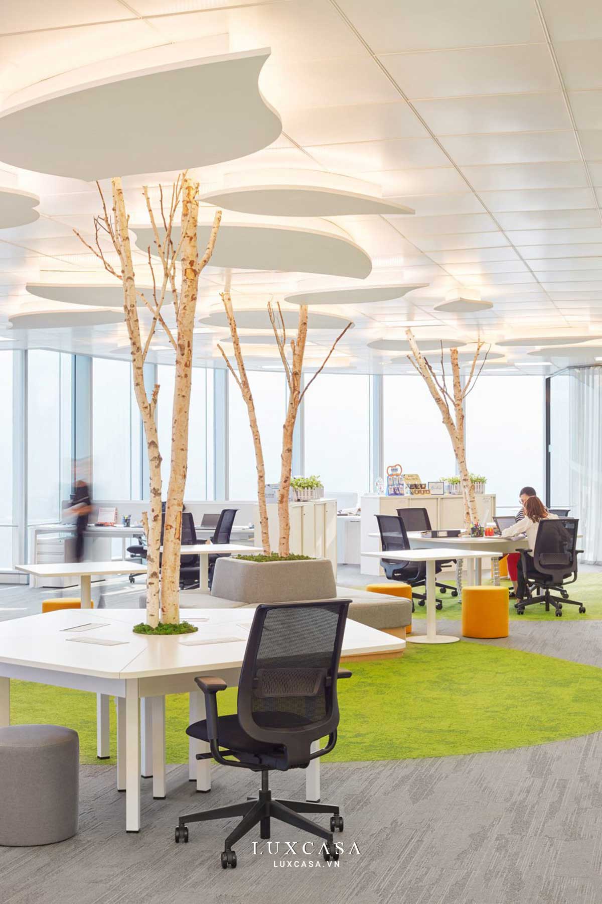 Thiết kế nội thất văn phòng H&H GROUP sáng tạo 8 Cận cảnh góc làm việc