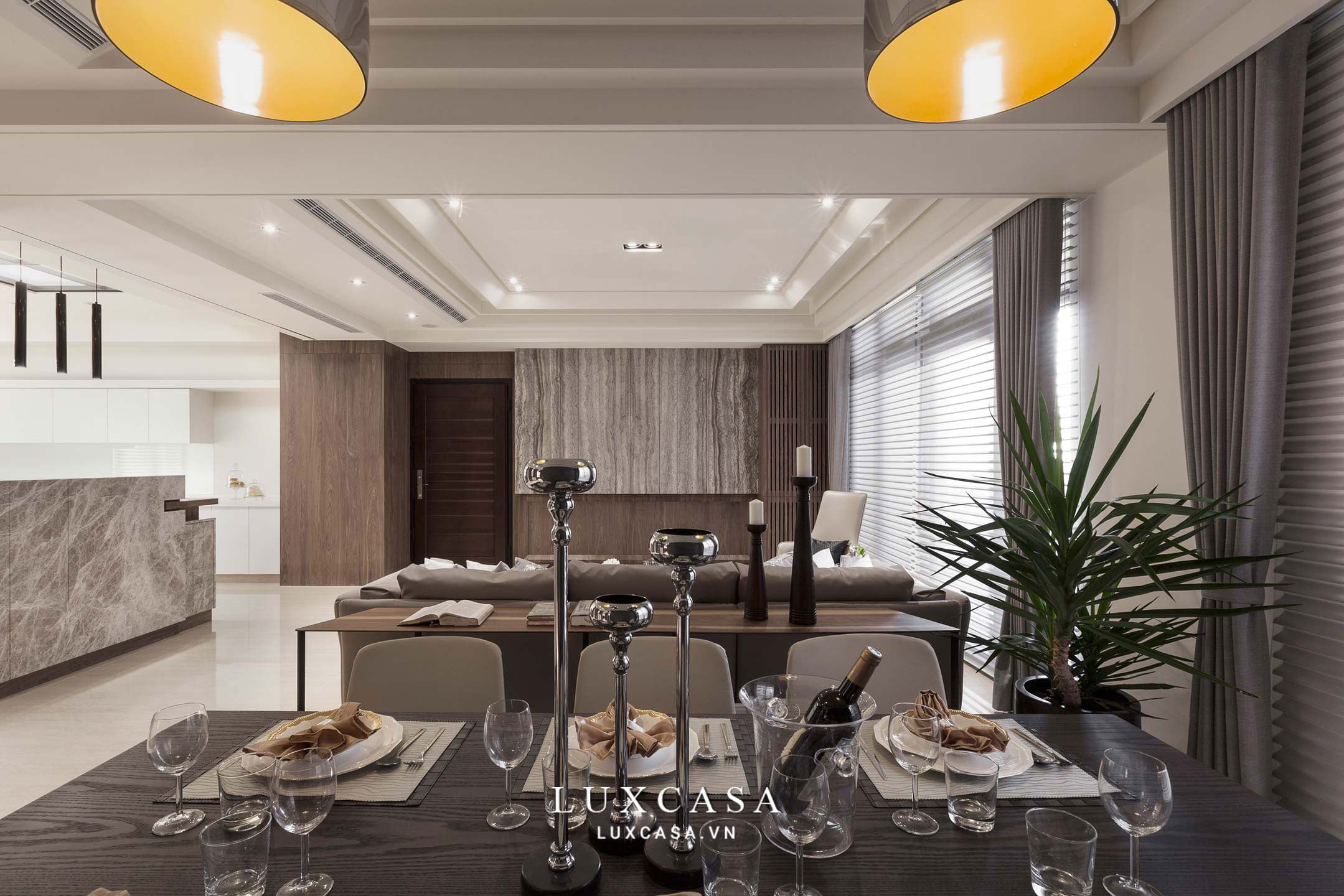 Bao quát phòng khách chung cư cao cấp NCC73