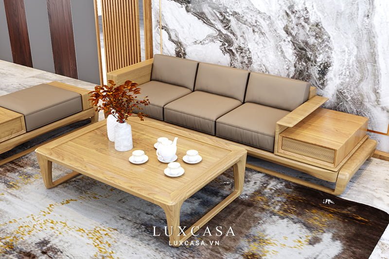 ghế sofa gỗ sồi SG02