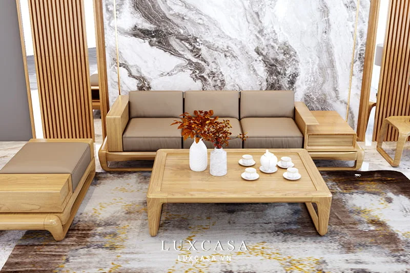 ghế sofa gỗ sồi SG02