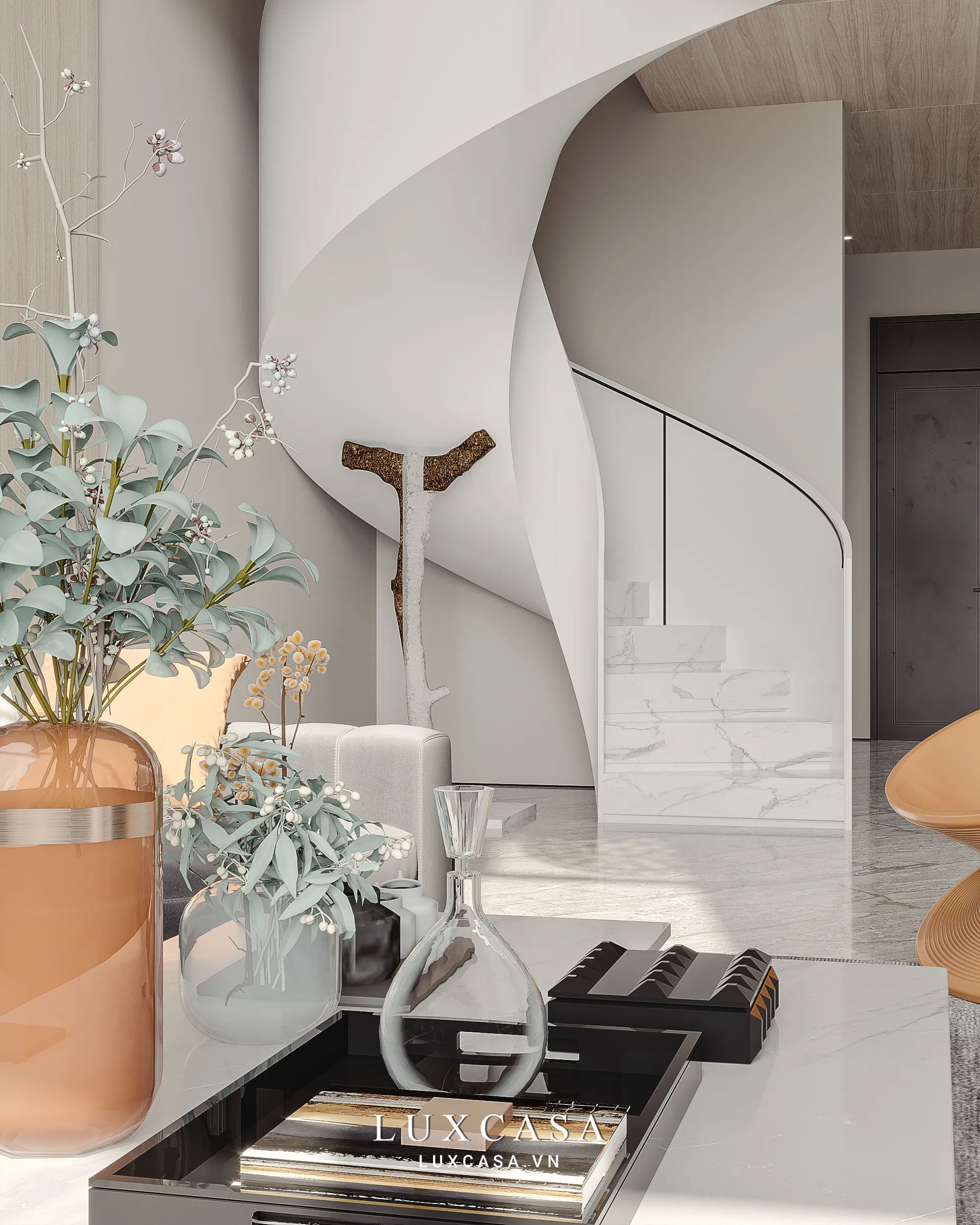 Cầu thang căn hộ penhouse