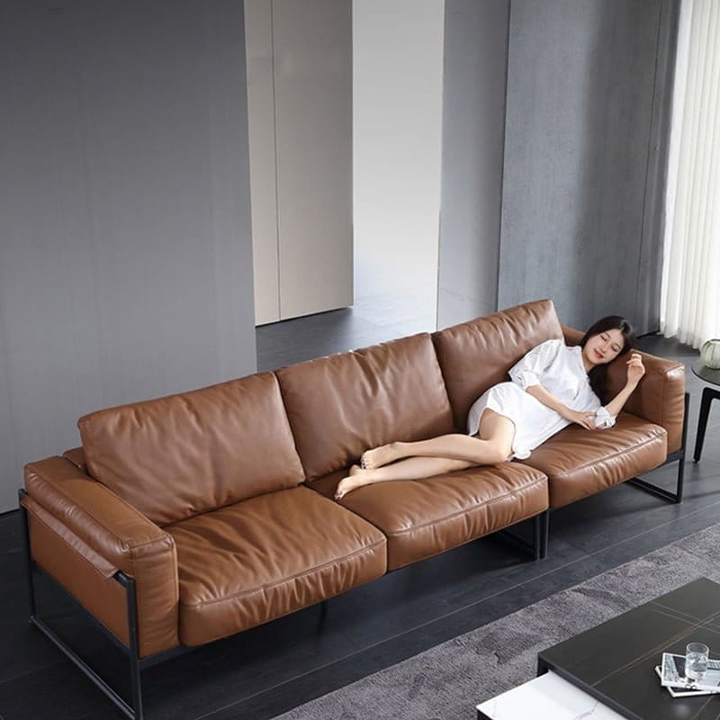 Ghế sofa phòng khách bọc da bò thật SD610