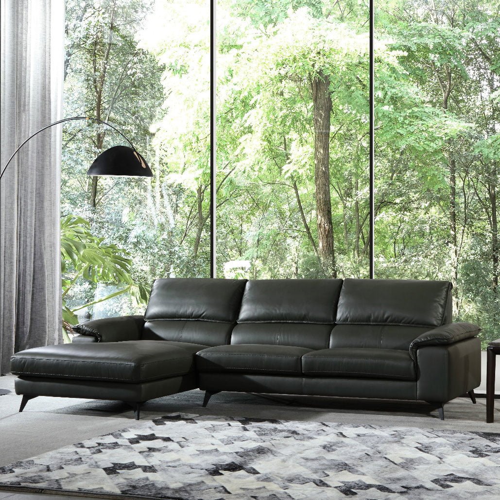 Sofa bọc da đen SF421