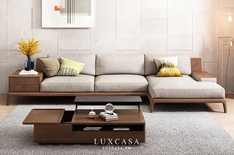 ghế sofa gỗ óc chó