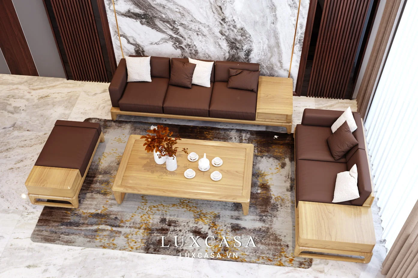 Ghế sofa gỗ sồi SG01