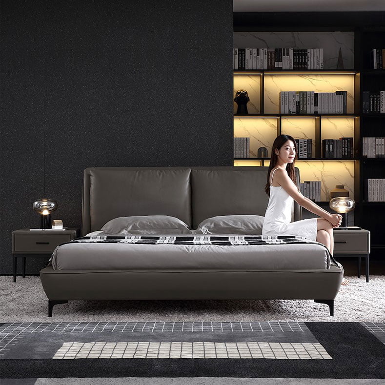 giường bọc da hiện đại 