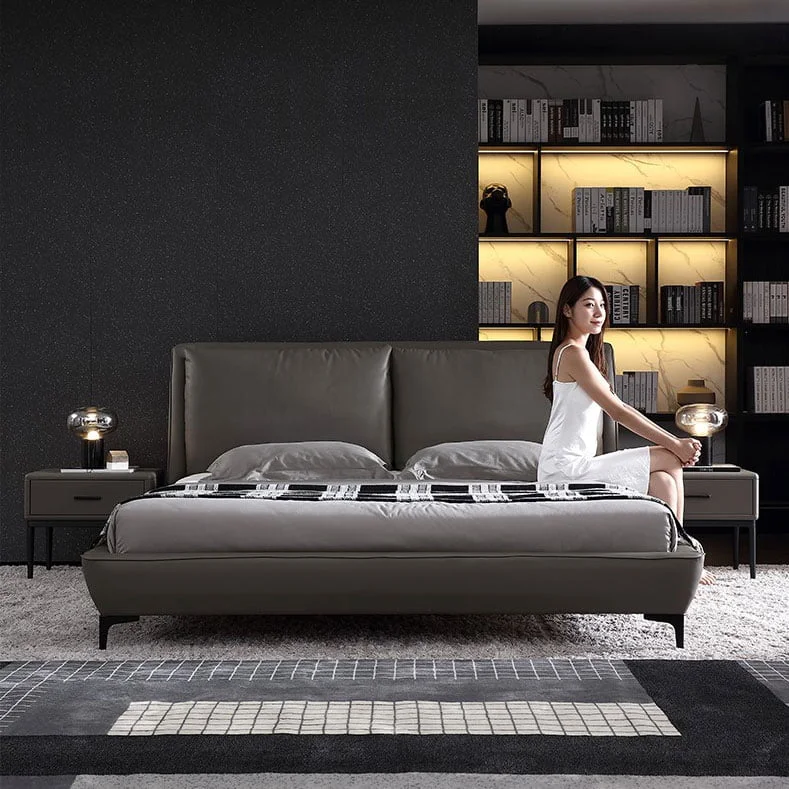 giường bọc da hiện đại 