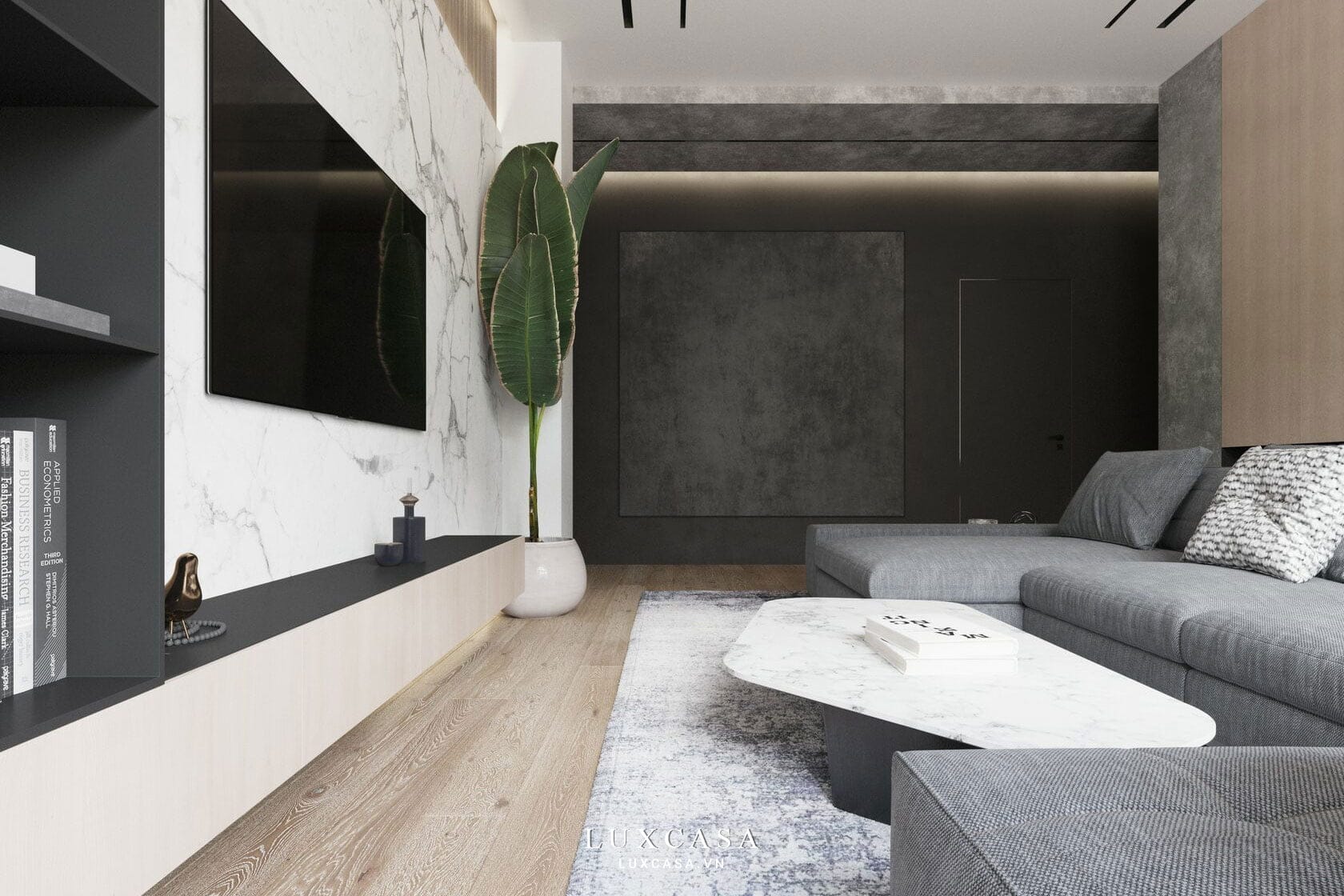 Góc phải phòng khách nhà anh Trường