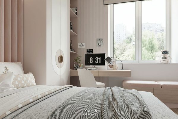 Góc phải phòng ngủ bé gái