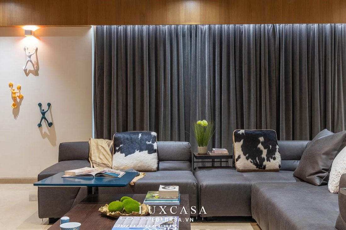 Góc phòng khách chung cư gỗ