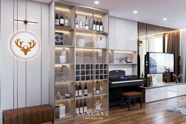 Góc trái phòng khách chung cư 65m2