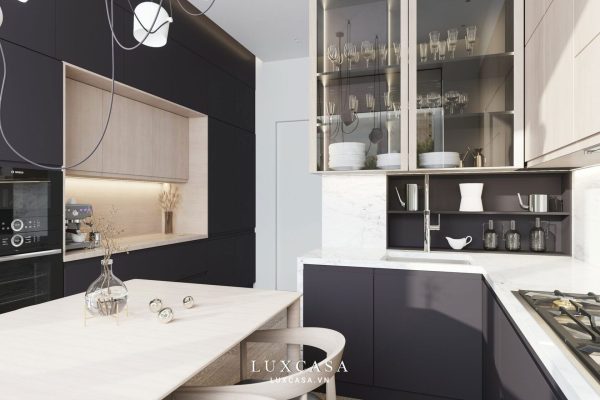 Góc trái phòng bếp chung cư nhà anh Trường