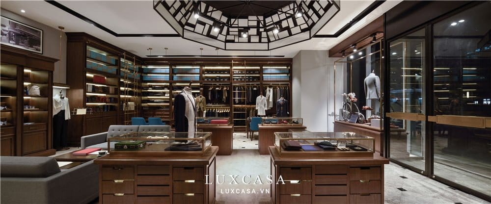 Không gian cửa hàng thời trang nam cao cấp
