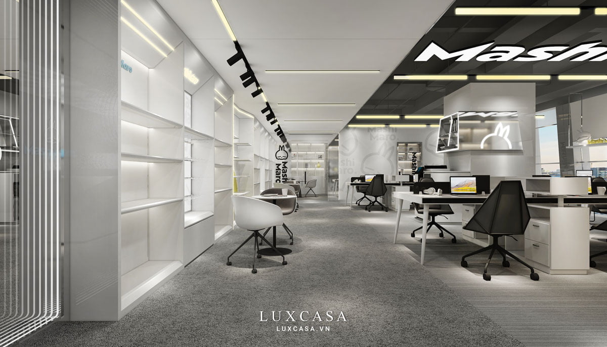 Khu vực làm việc chung được bố trí khoa học