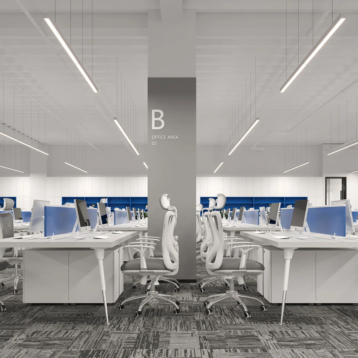 Không gian mở, phòng làm việc nhân viên