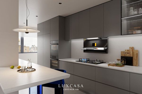 Khu vực bếp chung cư hiện đại thông minh