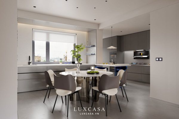 Khu vực phòng ăn chung cư hiện đại thông minh