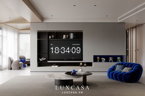Khu vực phòng khách chung cư hiện đại thông minh