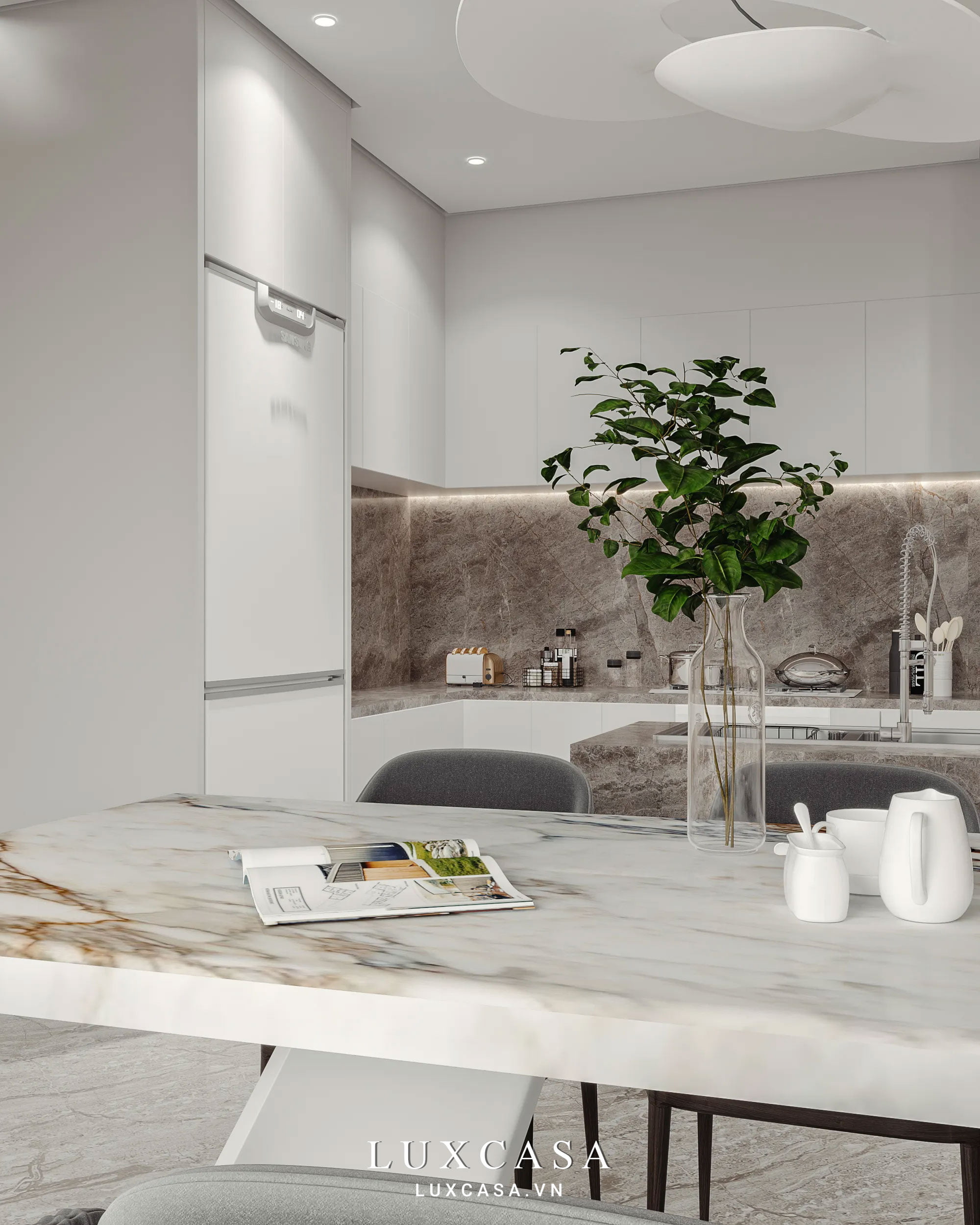 Một góc phòng bếp căn hộ penhouse